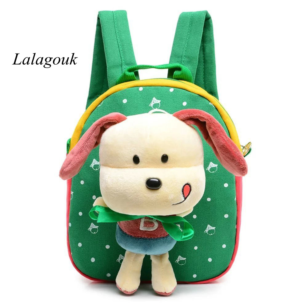 Lalagouk 3D Removable Puppy Doll Kids Backpack Animal Baby Boys Girls Kids Bag