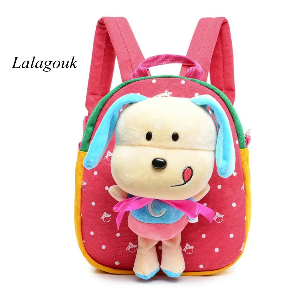 Lalagouk 3D Removable Puppy Doll Kids Backpack Animal Baby Boys Girls Kids Bag