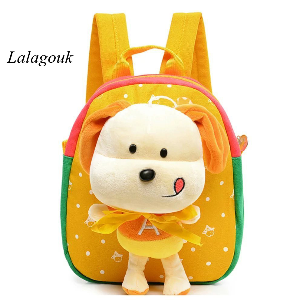 Lalagouk 3D Removable Puppy Doll Kids Backpack Animal Baby Boys Girls Kids Bag